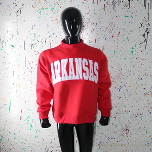 Sweat-shirt à capuche rouge unisexe Arkansas, coupe ample, en coton tricoté, imprimé sérigraphié sur le devant, idéal pour l'hiver - Product Image 5