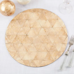 Venta al por mayor de manteles individuales redondos modernos de concha de Capiz juego de boda de 4 manteles individuales de nácar de Vietnam - Product Image 5
