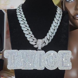 Top Trending VVS Moissanite Diamond <b>Gold</b> Plated 925 Silver Iced Out Hip Hop Custom Name <b>Pendant</b> <b>Necklace</b> For <b>Men</b> At Low Price - Product Image 3