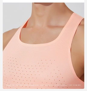 Débardeurs pour hommes personnalisés à succès, séchage rapide, respirant, anti-boulochage, coton élasthanne, col rond, impression sérigraphique OEM sur le devant - Product Image 6