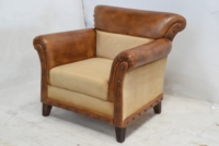 Sofá Reclinable Individual de Cuero Chesterfield Moderno de Alta Gama para Sala de Estar, con Respaldo Alto, Masaje y Funda Extraíble, Ideal para Villa o Comedor