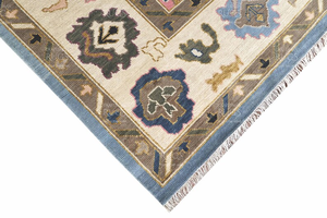 Alfombra de Lana Anudada a Mano Oushak Azul Claro Premium en Varios Tamaños para Sala de Estar, Estilo Antiguo, Decoración Interior Moderna - Product Image 5