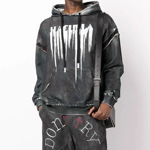 Sudadera con capucha para hombre 2025, estilo único, con cremallera, transpirable, lavado ácido, 100% algodón, gran oferta digital en línea - Product Image 2