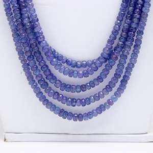 Best Seller Natural Tanzanite Faceted Rondelle Shape Beads Purple Tanzanite Strand Necklace Loose Beads for Jewelry Making <b>Craft</b> - Product Image 5