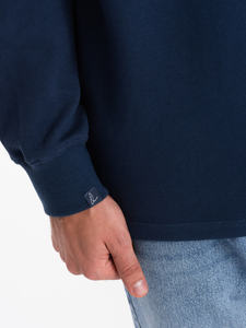 OEM al por mayor de los hombres de polo de alta calidad de encargo de la camiseta en blanco con manga larga de los hombres camisetas de polo de impresión oscura de punto de seda - Product Image 4