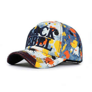 Casquette de baseball élégante unisexe pour adultes, 6 panneaux, motif Chicken Tracks, en tissu éponge et toile, respirante et imperméable, performance optimale - Product Image 1