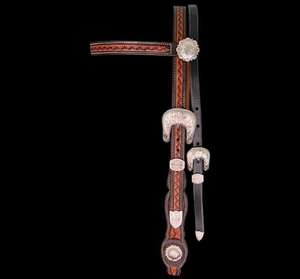 Cabecera occidental hecha a mano de cuero/nailon, brida elegante y fuerte para montar en senderos de la India - Product Image 2