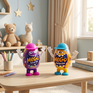 Banoon MeGo Surprise <b>Egg</b> Toy with Chocolate Mini Toy Stickers and Educational Card for Kids Gift - Product Image 4