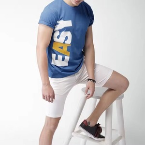 T-shirt imprimé personnalisé T-shirt pour hommes col épais 100% coton T-shirts épais T-shirt surdimensionné pour hommes - Product Image 4