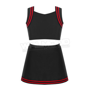 Uniformes de animación juvenil, ropa de baile personalizada, Color rojo y negro, uniforme de actuación de baile de porristas - Product Image 4