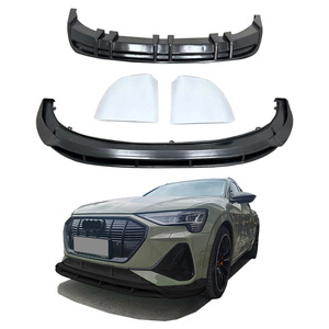 Runde vente exclusive Kit de carrosserie pour <span class=keywords><strong>Audi</strong></span> <span class=keywords><strong>Etron</strong></span> mise à niveau HY Kit de carrosserie lèvre avant diffuseur arrière ailes supérieures jupes latérales ABS noir brillant - Product Image 1