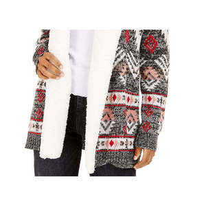 Cardigan Casual da Ragazzo Crave Frame con Bordo in Sherpa, Grigio, Taglia Piccola, per l'Inverno - Product Image 3