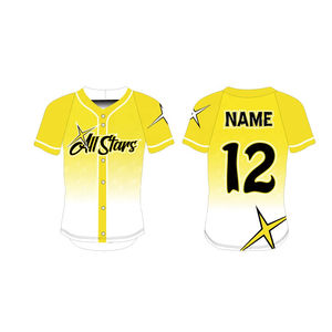 Sublimation Cheer Baseball Jersey Botón de impresión personalizado con diferentes nombres en - Product Image 6