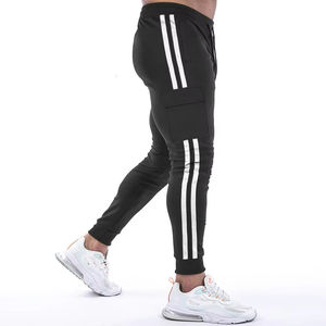 Pantalon de survêtement 100% coton de haute qualité pour hommes Joggers vêtements de plein air décontractés avec fermeture à cordon taille moyenne technique teint en plaine - Product Image 5