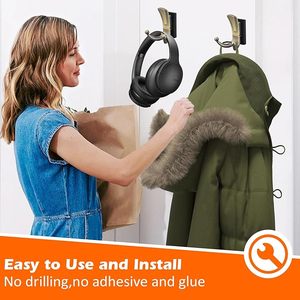 ตะขอแขวนเสื้อโค้ททำจากทองเหลืองสองชั้นกันลื่นพร้อมแม่เหล็กแข็งแรงสำหรับเก็บของในบ้านและแขวนตะขอเสื้อโค้ทแม่เหล็ก - Product Image 2