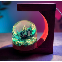Veilleuse décorative, résine époxy cristal 3d modèle dragon de glace