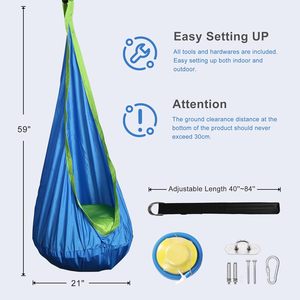 Kids Pod Swing Seat Silla hamaca colgante para niños con almohada inflable Silla columpio sensorial - Product Image 1