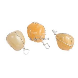 Pendentifs dégringolés en quartz doré de meilleure qualité Enveloppe de fil Style Feng Shui Agate sculptée Décoration de la maison Bijoux Achat en ligne - Product Image 1