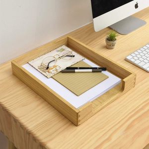 Wood Letter-Size Tray Single-Tier (TP-NA)- Wooden Tones Collection Front-Load Documents Tray for Office Desktop Organizer <b>Desk</b> - Product Image 5