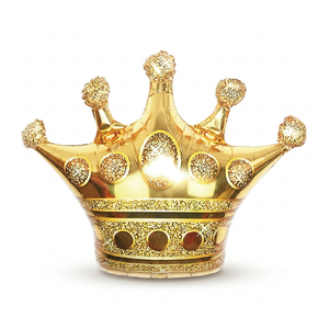 Globo de Papel de Aluminio con Forma de Corona Dorada de 98 cm para Decoración de Fiestas de Cumpleaños Reyes España - Product Image 1