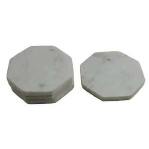 Ensemble de sous-verres en marbre de luxe pour la décoration intérieure, avec motif d'oiseaux mélodieux aux tons doux et incrustation en laiton, prix de gros imbattable - Product Image 1