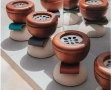 Porte-parfum Bakhoor en bois et cuir de qualité à l'exportation, design moderne, disponible en vrac depuis l'Inde - Product Image 3