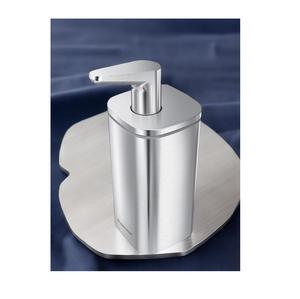 Refined design Metal Soap Dispenser Polished Steel <b>Pump</b> For Sophisticated Bathrooms - Product Image 4