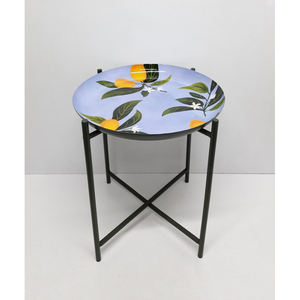 Vendedor caliente, calcomanía de mesa auxiliar de forma redonda de Metal de hierro, acabado esmaltado para sala de estar, muebles decorativos, mesa de centro hecha a mano - Product Image 6