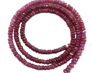 High Quality 13.5\" Long Natural <b>Red</b> Ruby Beautiful Faceted Rondelle Semiprecious Gemstone Beads for Necklace Making - Product Image 1