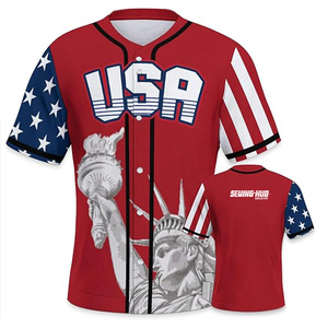 Jersey de béisbol personalizado completamente personalizado de peso ligero de alta calidad camisas casuales 100% poliéster transpirable verano - Product Image 1