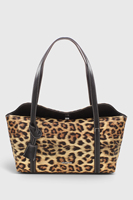 Tas Tote Kasual Wanita Motif Leopard dengan Ritsleting, Bahan Kanvas Anti Air, Logo Custom, Pabrik OEM ODM