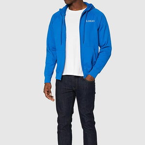 Sudadera con capucha de punto de otoño para hombre, cremallera completa, logotipo estampado personalizado, mezcla básica de algodón, transpirable, cómoda, anticontracción, teñido liso, Invierno - Product Image 6