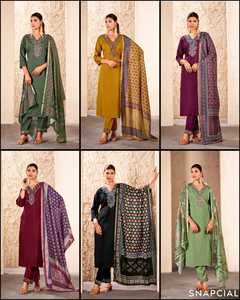 ชุด kurti 3ชิ้นผ้าโรมันแท้พร้อมงานปักที่สวยงามเหมาะสำหรับงานปาร์ตี้และโอกาสแบบดั้งเดิม - Product Image 6