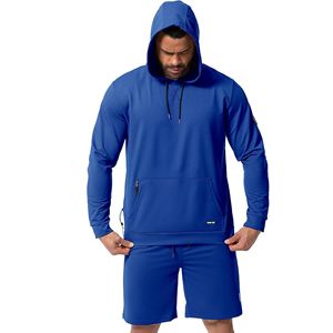 ชุดเสื้อนอกใส่วิ่งมีฮู้ดสำหรับผู้ชาย, ชุดวอร์ม2ชิ้นสำหรับใส่วิ่งจ๊อกกิ้งมีฮู้ดกางเกงขาสั้นทอแบบลำลองสำหรับผู้ชาย - Product Image 4