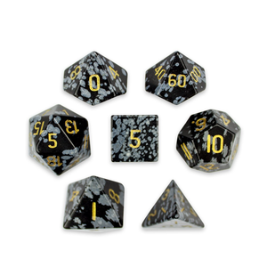 Dados de Piedra de Alta Calidad, Obsidiana Copo de Nieve, Cristal Natural, Piedras Preciosas de Sanación Reiki, Piedra Grabada, Juego de Dados Personalizado, Cristal Vikingo - Product Image 4