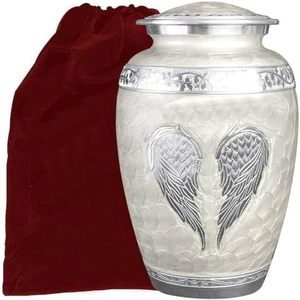Urna Funeraria Artesanal con Diseño de Paloma para Cenizas Humanas, Urna Conmemorativa para Cremación, 10X5 pulgadas, Negro y Azul Cielo - Product Image 1