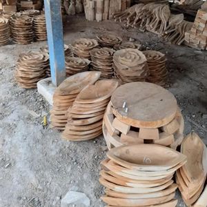 Top Quality Long <b>Bowl</b> With Two <b>Basin</b> Wood Craft for Home Decoration - Product Image 4