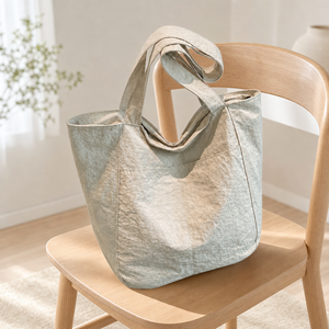 Sac fourre-tout léger en nylon, couleur unie, sac à bandoulière pour femme pour les trajets quotidiens - Product Image 2