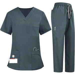 Pantalones apilados elásticos personalizados uniformes de enfermera Scrub Hospital uniformes traje de enfermería uniformes Jogger mujeres Scrub conjuntos uniforme - Product Image 1