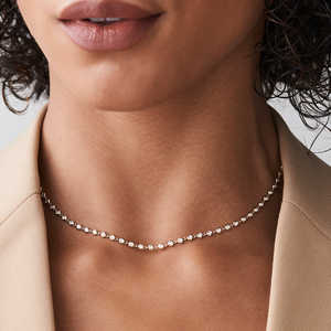 Cadena de tenis de diamante de 18k, joyería de oro personalizada, collar de capas de diamante redondo, joyería de lujo - Product Image 5