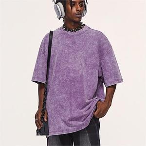 Sun Faded Washed Custom T Shirt Blank Men Camiseta de gran tamaño Hip Hop 100% Cotton Heavyweight T-shirt para hombres DDP Shipping - Product Image 1