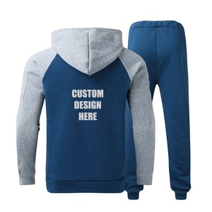 Custom Logo Gym <b>Plain</b> <b>Tracksuit</b> Sweatshirts Man plus size sweatpants and hoodie sweatpants pullover kagroo pocket - Product Image 5