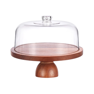 Bandeja de Madera Ecológica Clásica y Elegante de Alta Calidad con Tapa, Soporte para Pastel, Apta para Lavavajillas y Microondas, Decoración para Fiestas, Frutas y Postres - Product Image 1