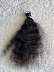 Cinta de cabello humano Remy negro natural y Rubio virgen de alta calidad-En 105G Estilos ondulados/rizados/Rectos naturales Cabello indio - Product Image 4