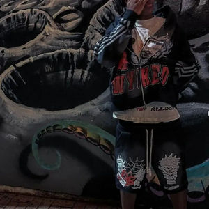 Custom Print Rhinestone Crystal Denim Jorts Mens Distressed Baggy Vintage Jumbo Drawtsrings Doble Cintura Jeans Shorts para Hombres - Product Image 6