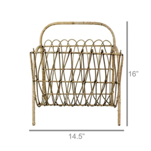 Moderno y Lujoso Organizador de Revistas y Libros Multifuncional de Ratán que Ahorra Espacio para Dormitorio, Oficina, Escuela, Hotel y Sala de Estar - Product Image 4