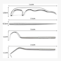 Cure-dents de poche, kit de médiators pour fil dentaire, outils allemands de nettoyage des dents en acier, cueilleurs de dents pour adultes, vente en gros
