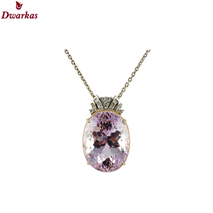 จี้ทองคำชุบทอง925สเตอร์ลิงเงิน kunzite CZ อัญมณีหลายชิ้นเครื่องประดับสร้อยคอจี้ชุบทอง - Product Image 4