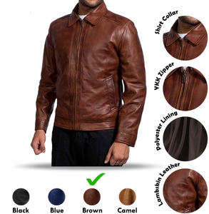 Chaqueta de Lona y Cuero Ligera para Hombre, Duradera, Informal, Lisa, Resistente al Viento e Impermeable, Hecha en Pakistán - Product Image 5