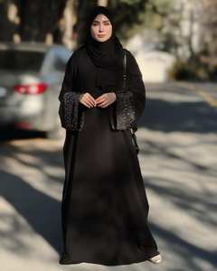 Abaya d'hiver en soie ornée de cristaux, anti-rides, édition spéciale pour les mariées, vêtements de prière islamiques faits à la main, élégants et modestes - Product Image 4